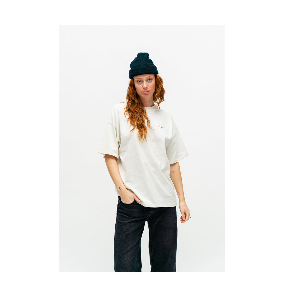 »au revoir« oversized vintage white tee