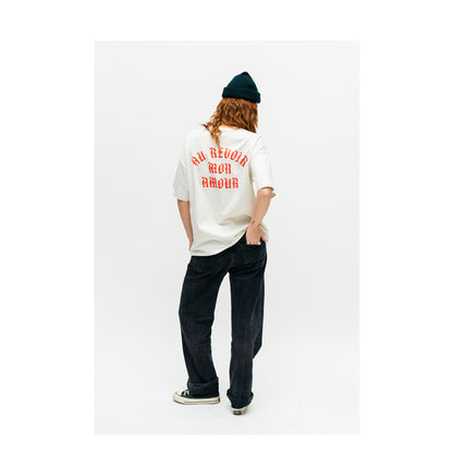 »au revoir« oversized vintage white tee