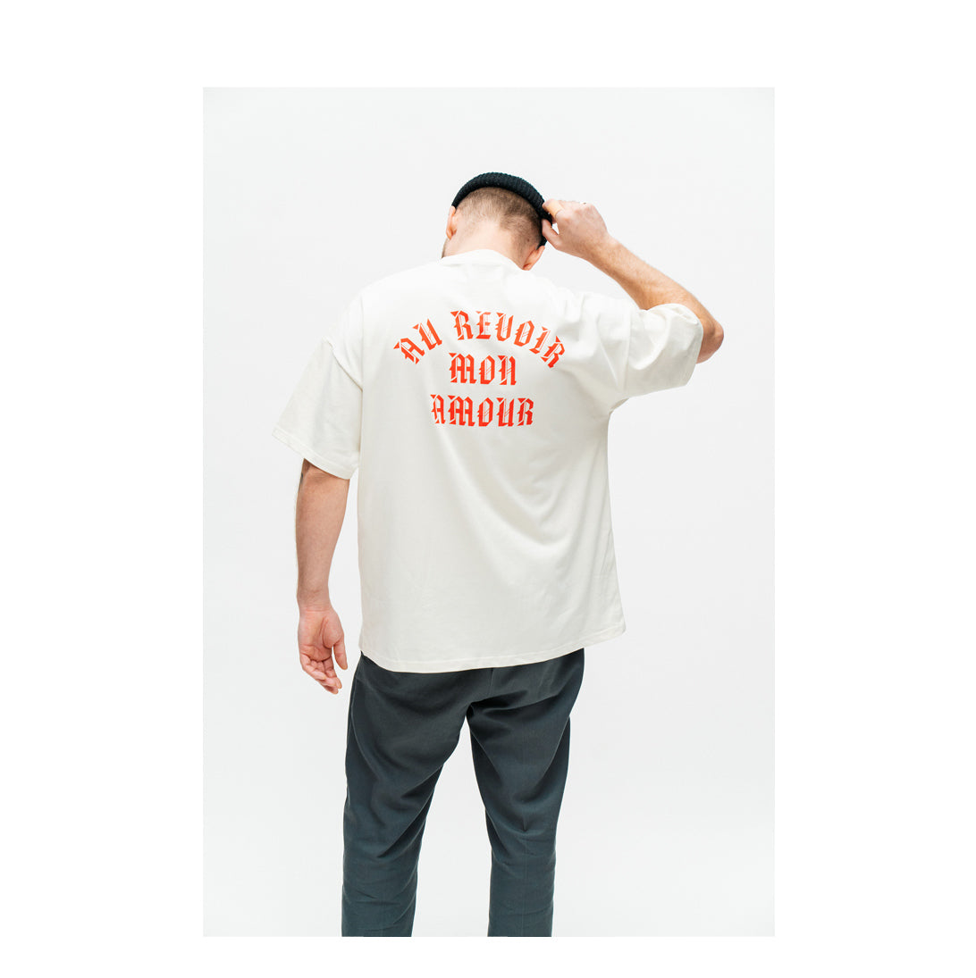 »au revoir« oversized vintage white tee